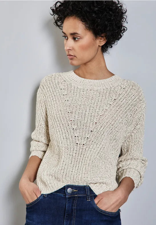 Street One Round Neck Cotton blend Knitted Jumper 303149