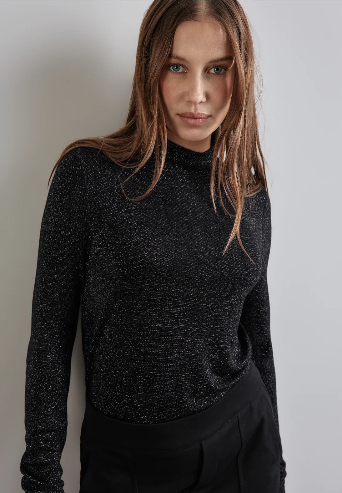 Street One Shimmer Turtle neck in Gold or Black 322230