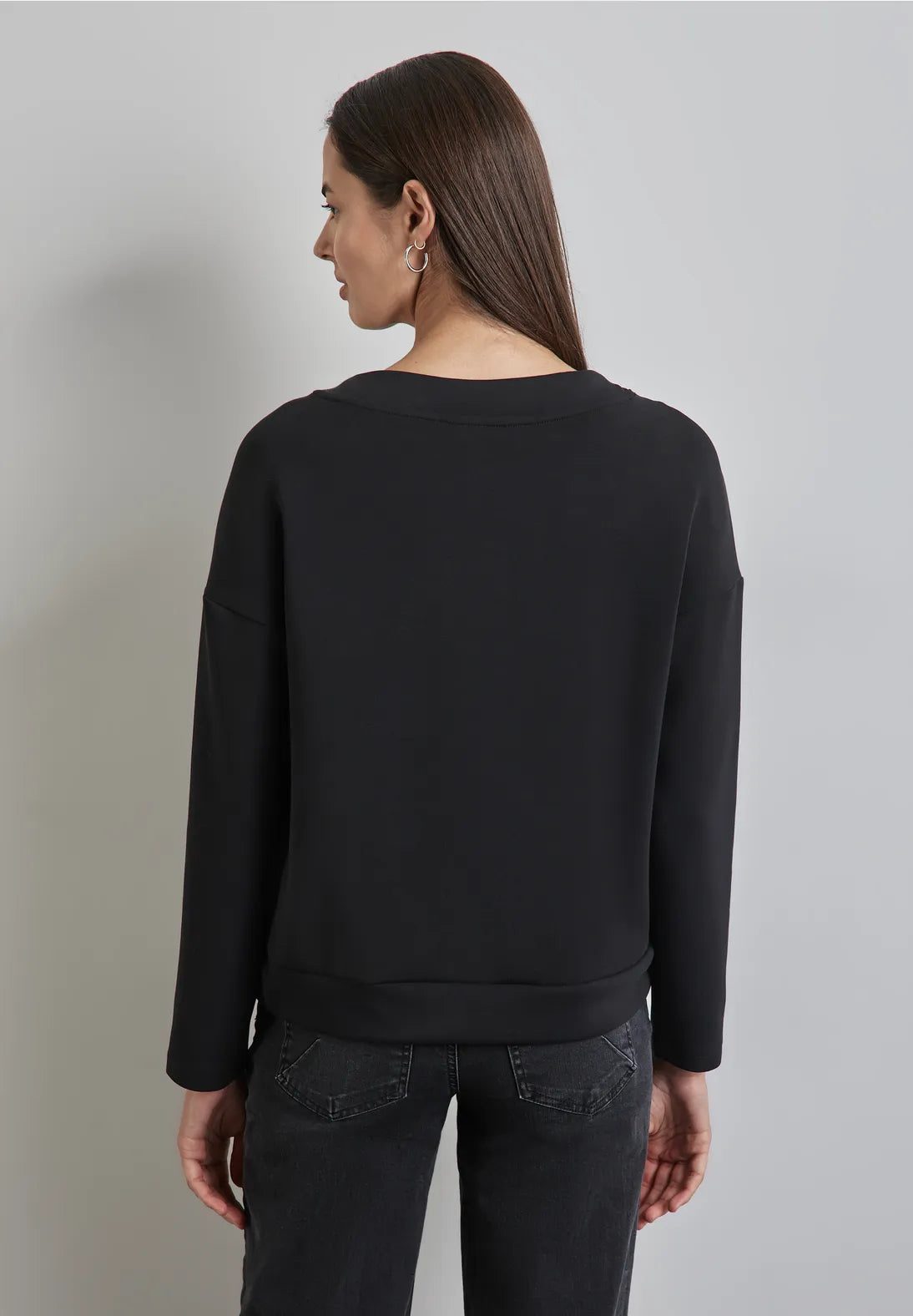 Street One Lyocell Sweatshirt with drawstring. Black or Red  322245