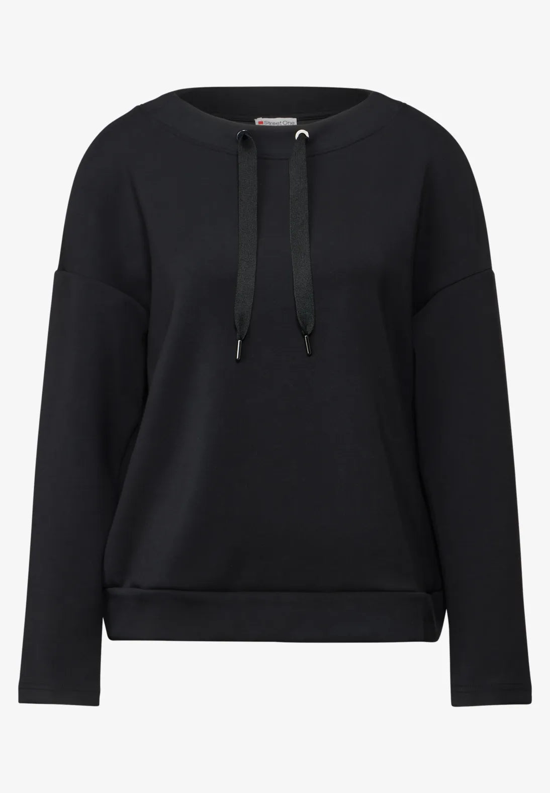 Street One Lyocell Sweatshirt with drawstring. Black or Red  322245