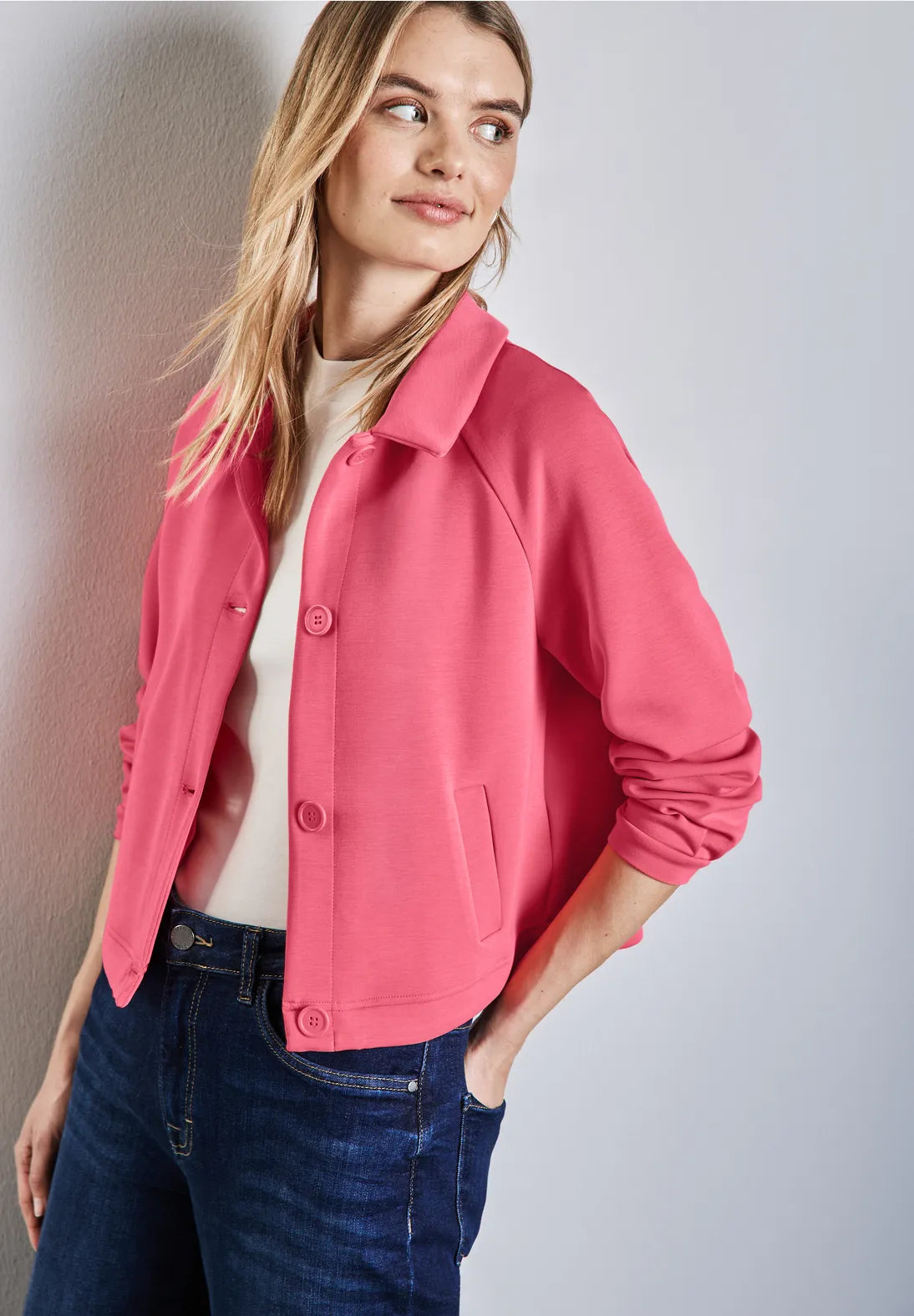 Street One Silk-look soft jacket in Sugar Coral 322585