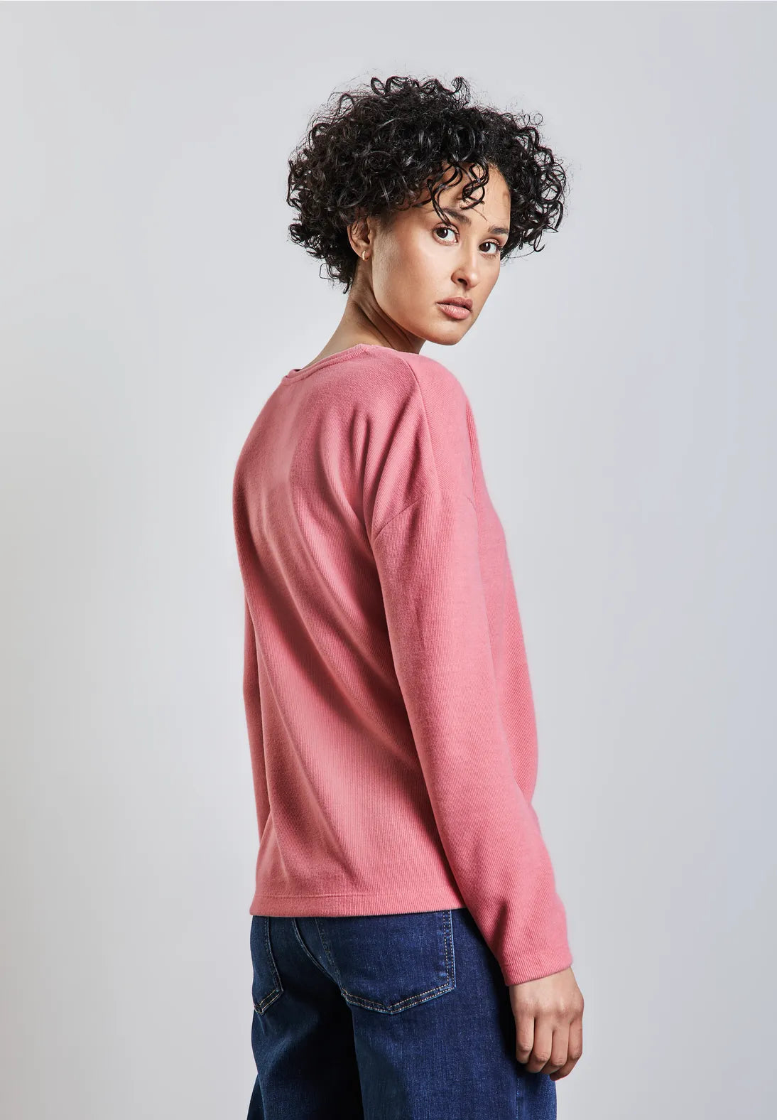 Street One Cosy v Neck Jumper in Sugar Coral 322598