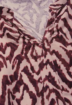 Street One V Neck printed Jersey Shirt Muberry 322626