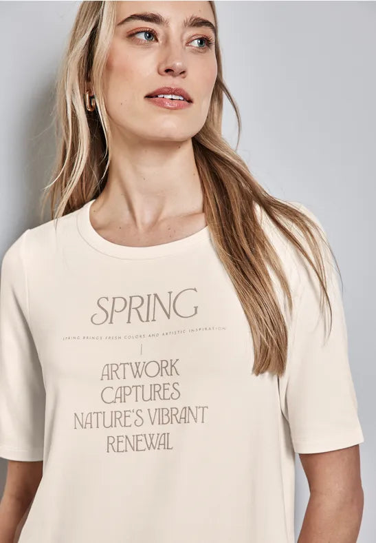 Street One Spring Top with Metallic wording 322810