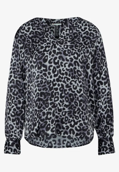 Street One Satin Animal print v neck blouse 45208