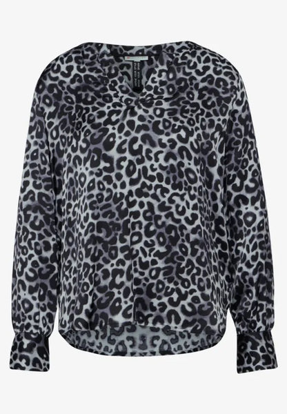 Street One Satin Animal print v neck blouse 45208