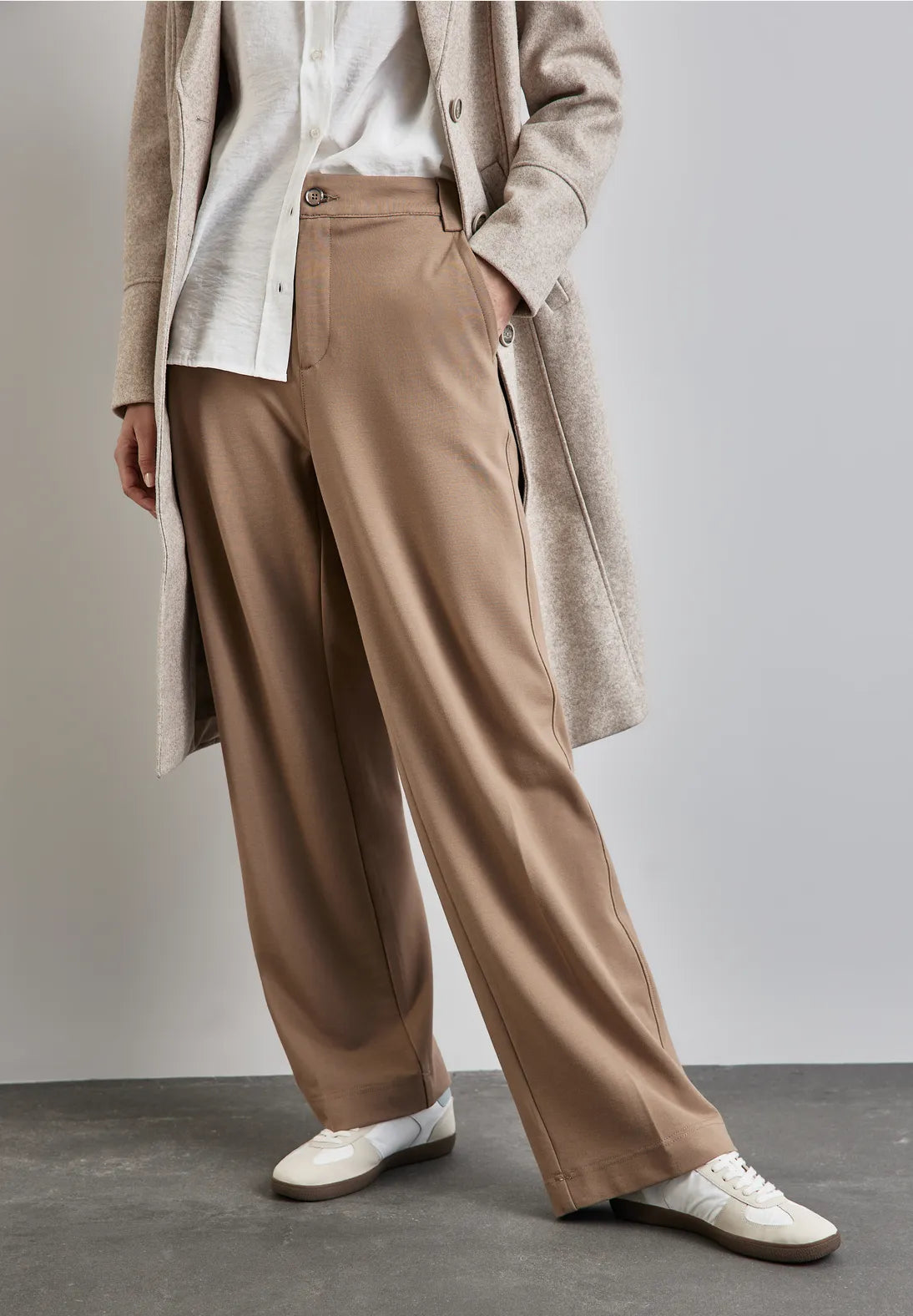 Street One Ponte 30&quot; Straight leg trousers in Mocha or Navy 371897