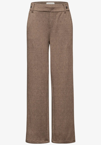 Street One High Waist Straight Leg trousers in mocha Print 378198