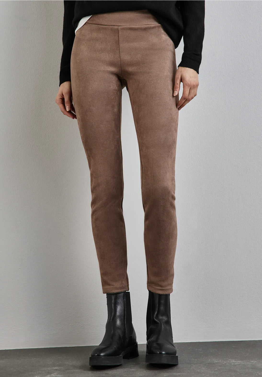 Street One Velour leggins in Black Or Mocha  28&quot; Leg 378310