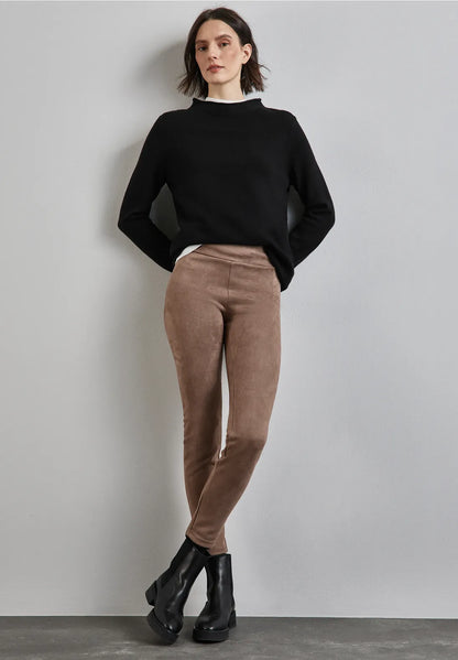 Street One Velour leggins in Black Or Mocha  28&quot; Leg 378310