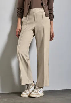 Street One Beige Straight leg high waist  trousers 30&quot; Leg  378789