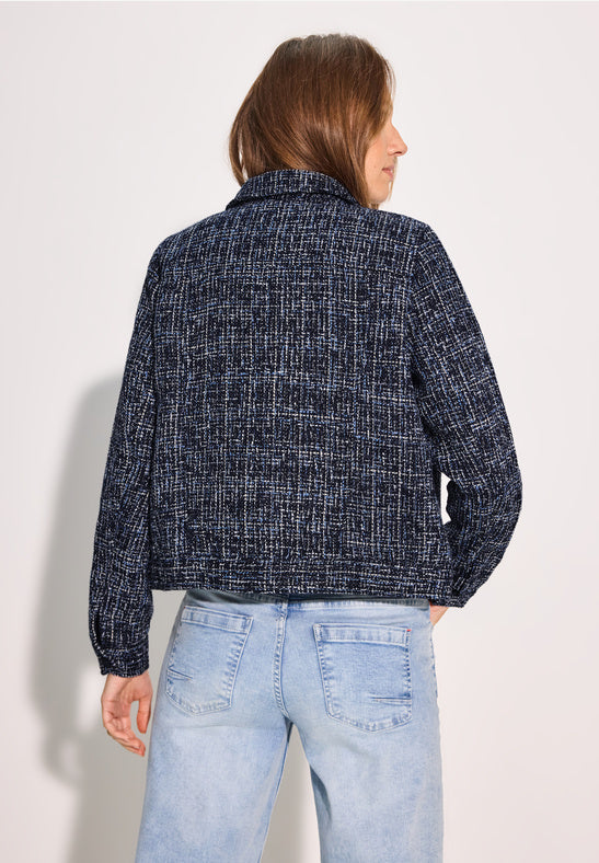 Cecil Boucle Short Jacket in navy mix 212237