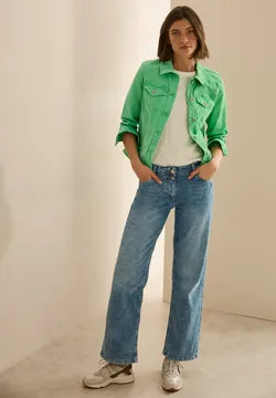 Cecil Cotton Stretch Denim Jacket in Iced Neon Green  212606