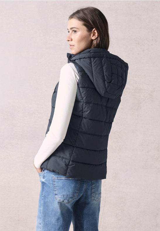 Cecil Short Quilted Gilet 220251 Navy