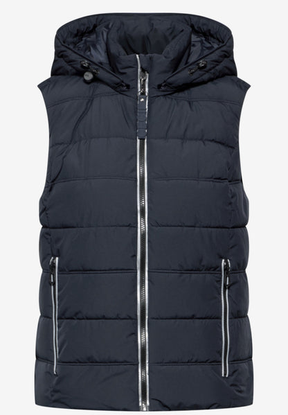 Cecil Short Quilted Gilet 220251 Navy