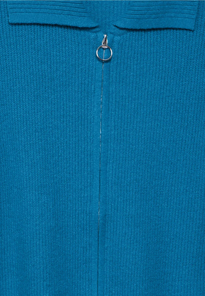 Cecil Sleeveless knit with collar and full zip. Navy or Aqua Blue 253834