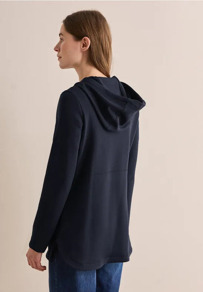 Cecil longer length Full Zip Hoody Jacket in navy 253930