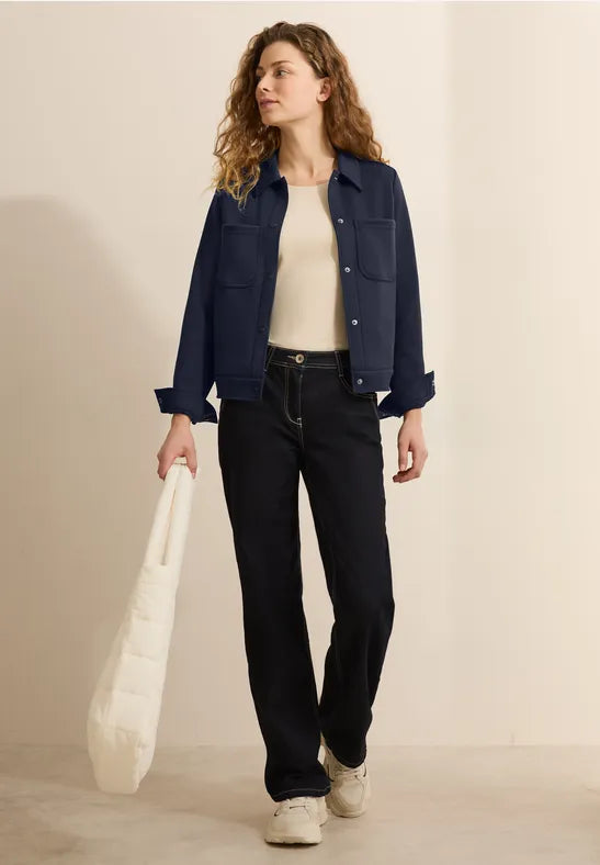 Cecil short jersey jacket in navy