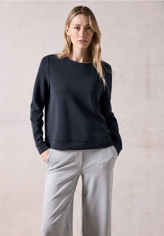 Cecil Roundneck Modal sweatshirt in Navy or Iced Violet 02824