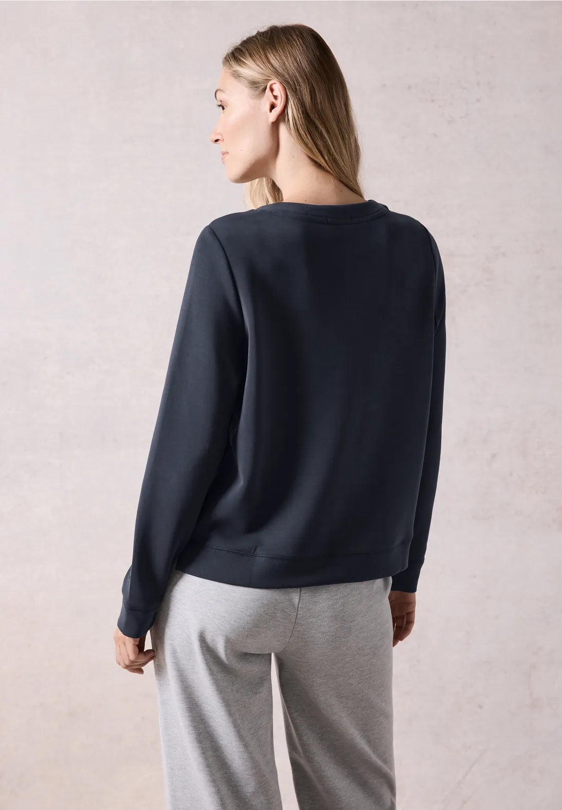 Cecil Roundneck Modal sweatshirt in Navy or Iced Violet 02824