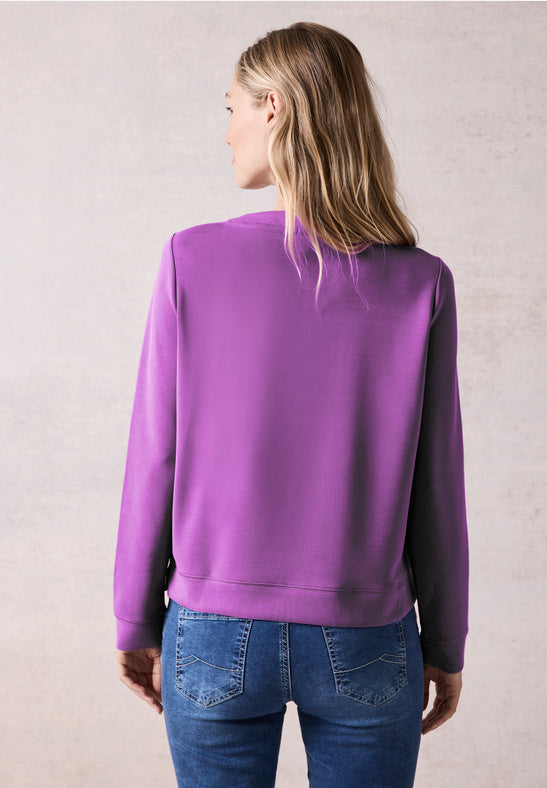 Cecil Roundneck Modal sweatshirt in Navy or Iced Violet 02824