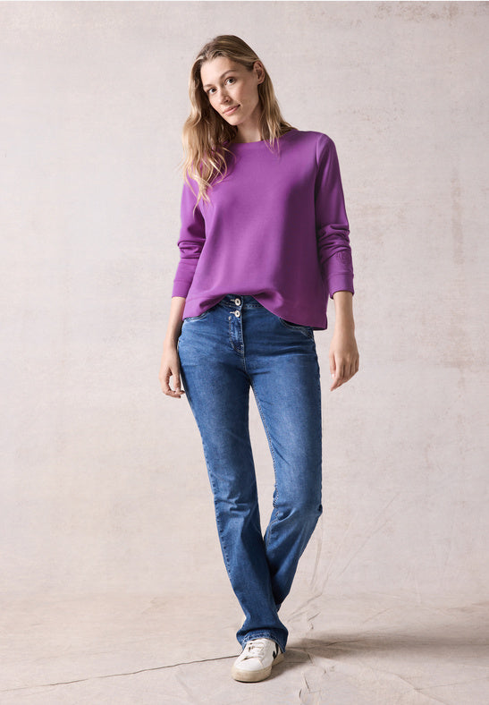 Cecil Roundneck Modal sweatshirt in Navy or Iced Violet 02824