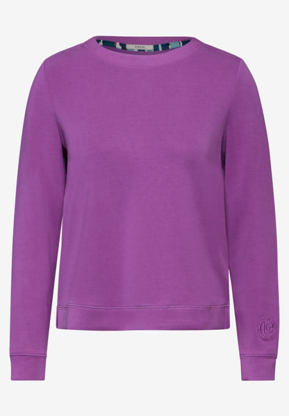 Cecil Roundneck Modal sweatshirt in Navy or Iced Violet 02824