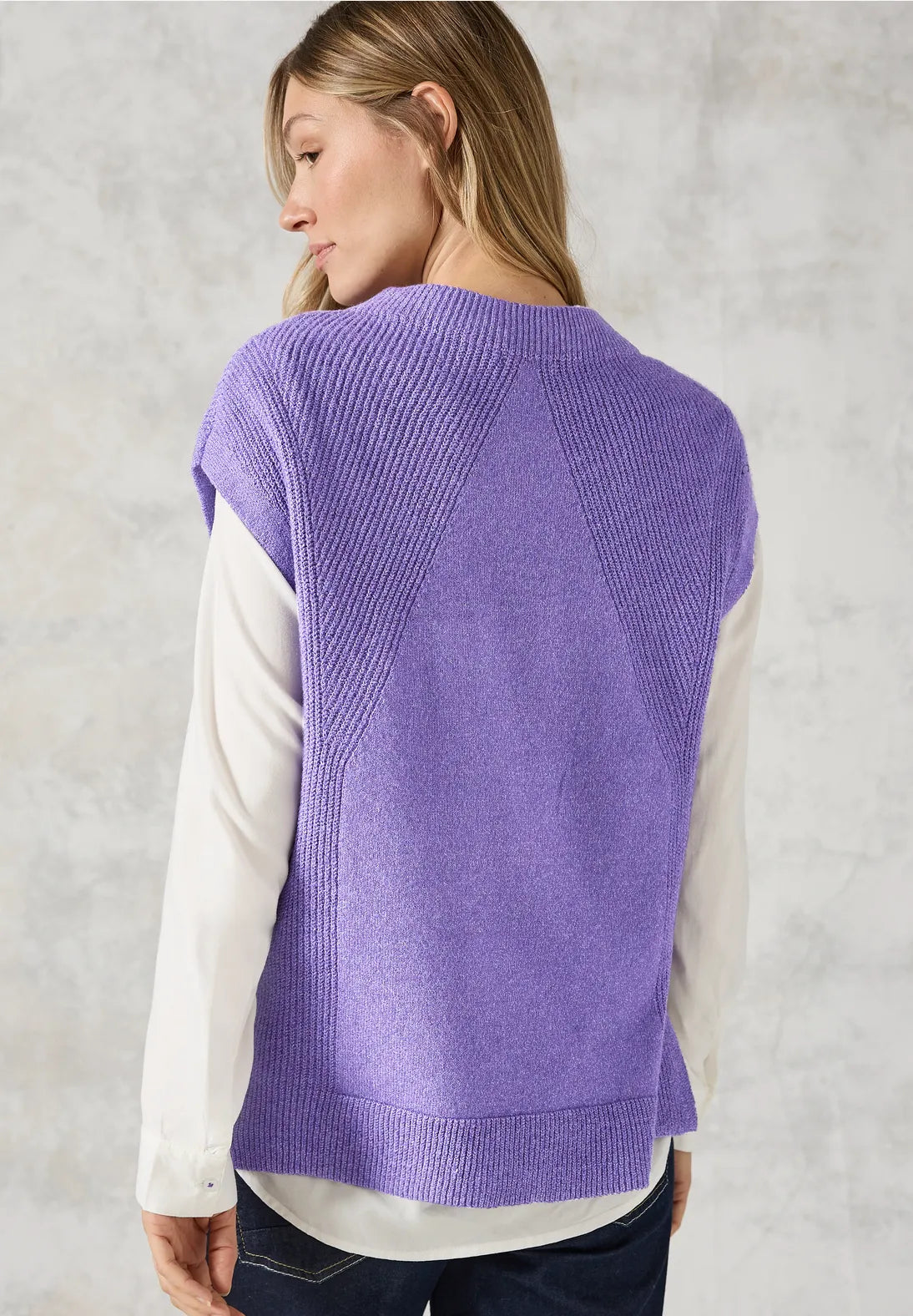 Cecil Sleeveless turtle neck knit in Lilac or Charcoal