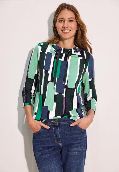 Cecil Autumn print funnel neck sweatshirt