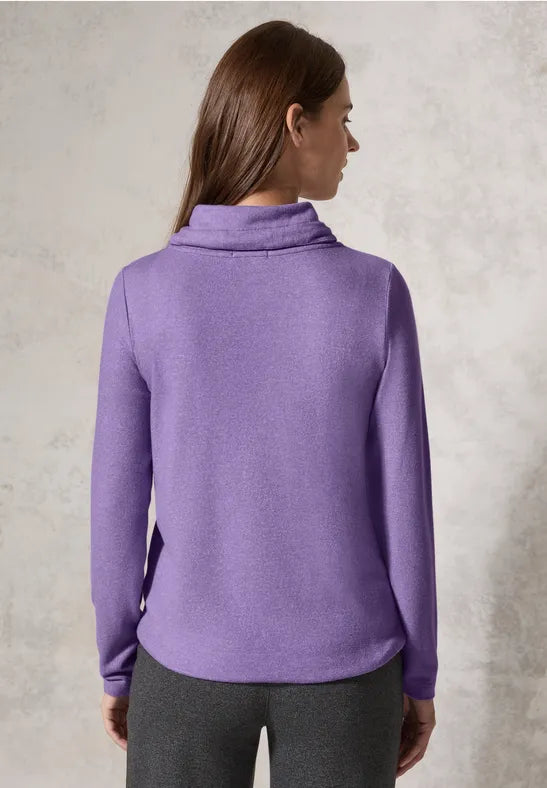 Cecil Cosy feel cowl neck sweater in Green Or Lilac 322387