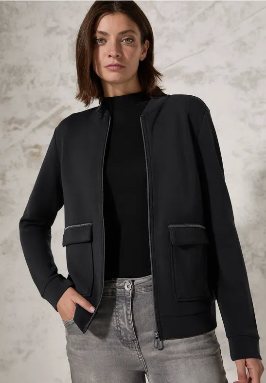 Cecil Black soft jacket with zip