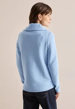 Cecil full zip cotton mix sweat jacket Blue 322625