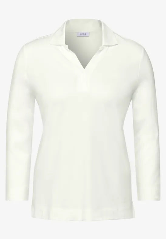 Cecil cotton blend Pique Polo Shirt in White or Red  322771