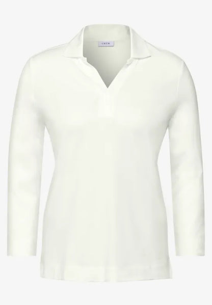 Cecil cotton blend Pique Polo Shirt in White or Red  322771