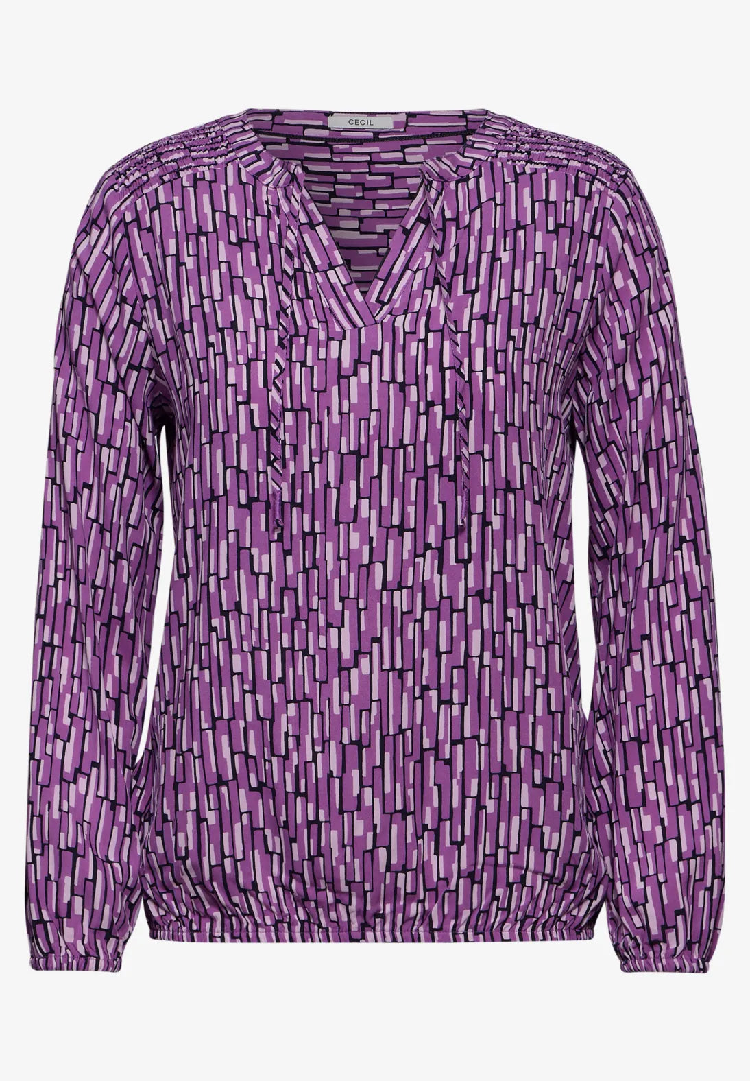 Cecil print v neck blouse in Iced Violet or navy 344974