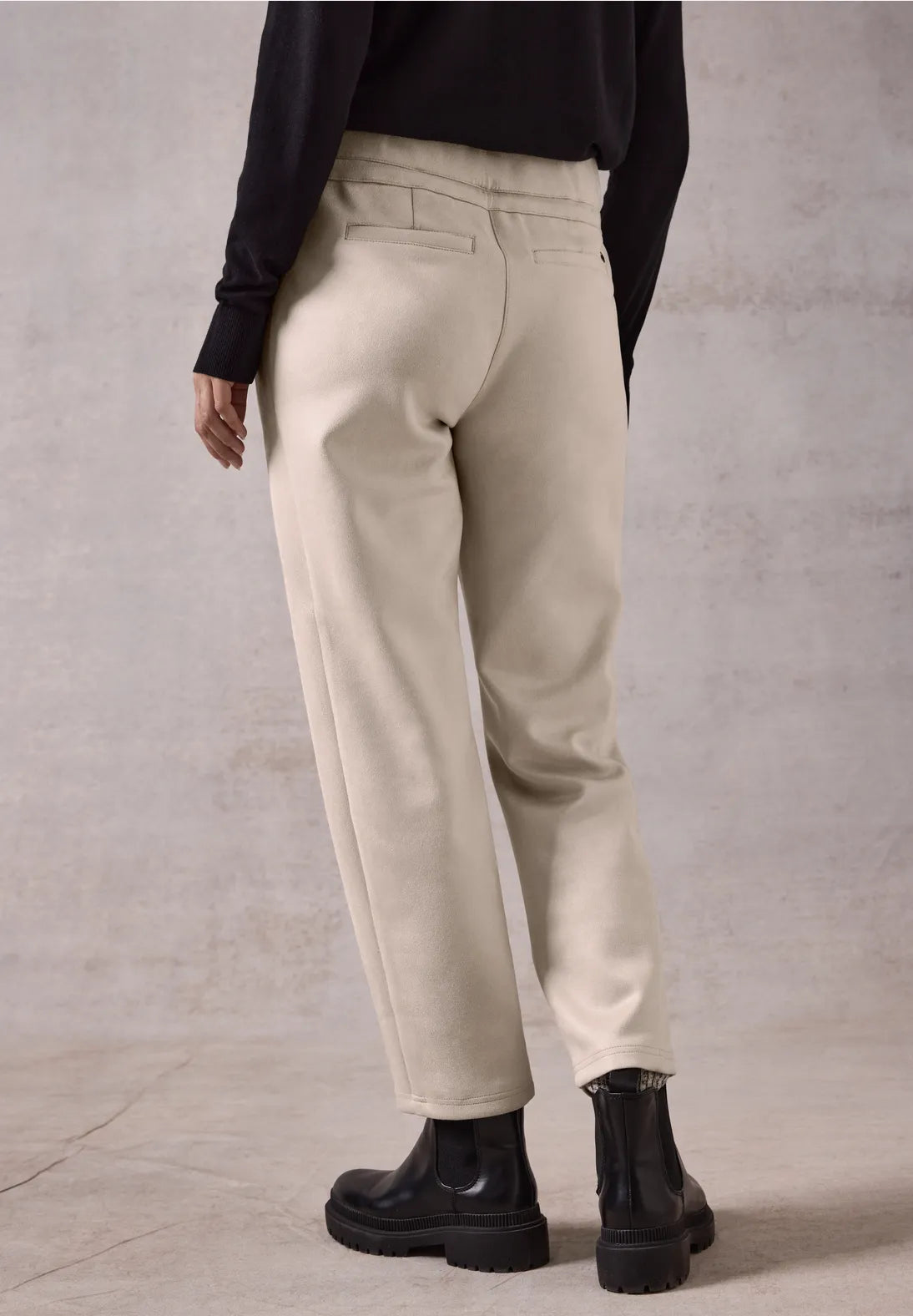 Cecil Tracey Faux Suede trousers with drawstring. 28&quot; leg 378175