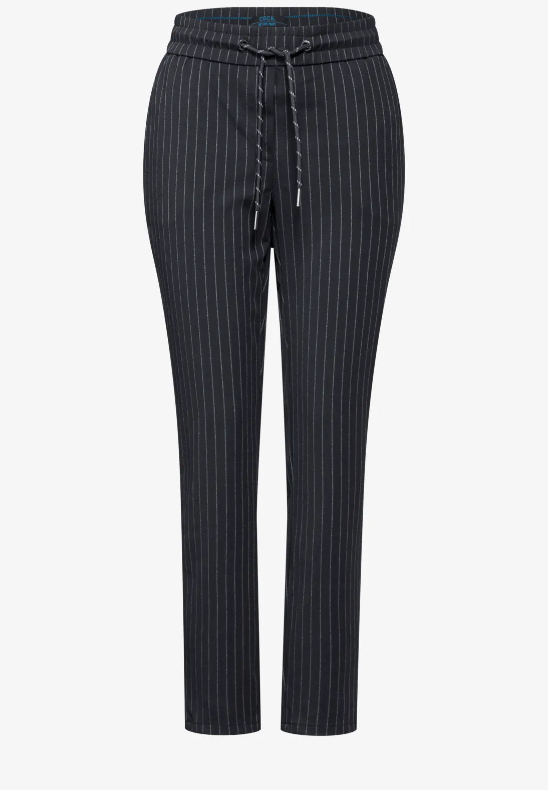 Cecil Tracey Pinstripe joggers in Navy Stripe with 30&quot; leg 378295