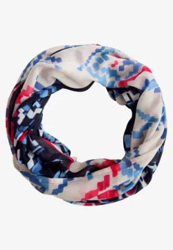 Cecil cotton feel loop scarf in navy red print 572711