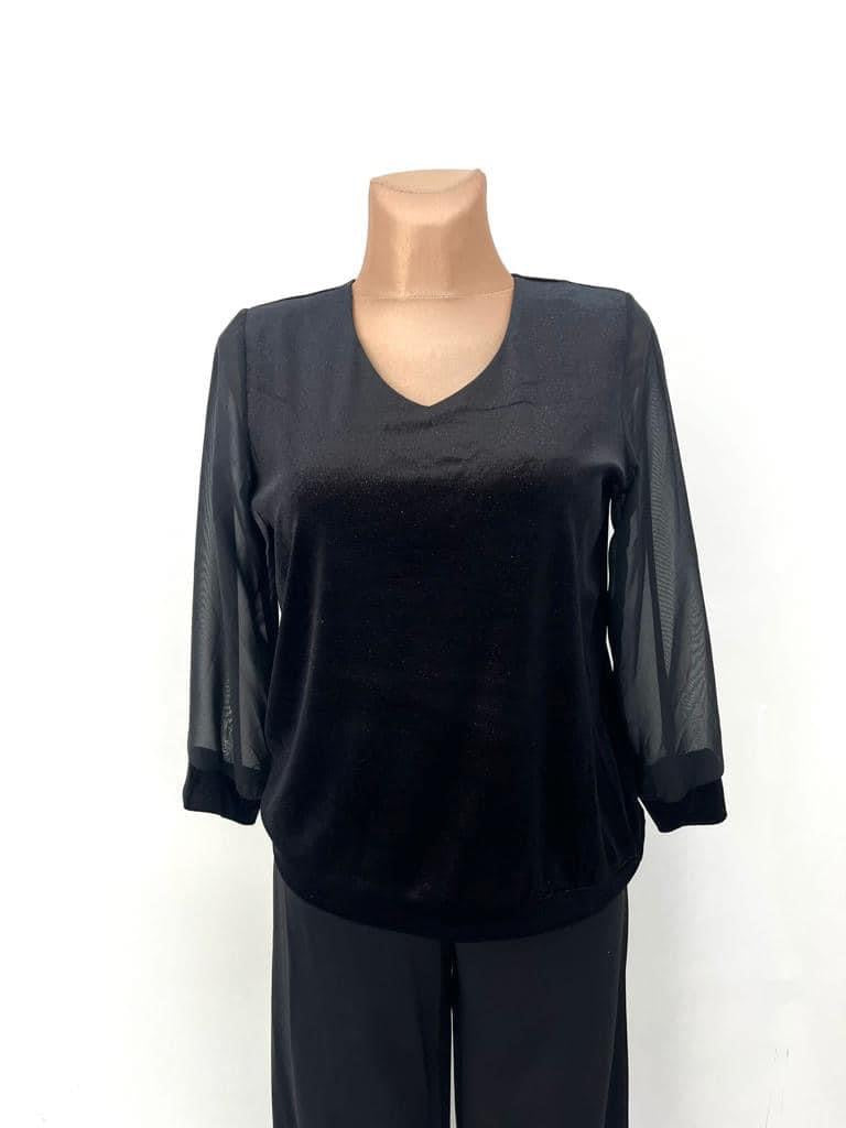 Yew Katie Velvet feel  V Neck sparkle top All colours