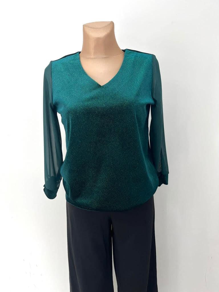 Yew Katie Velvet feel  V Neck sparkle top All colours