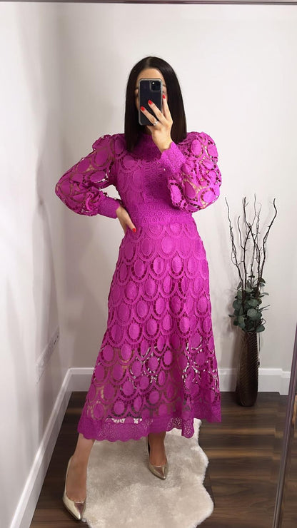 Amber lace dress A68228 Magenta