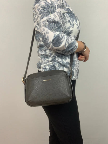 Soft Faux Leather crossbody handbag. Black or Grey