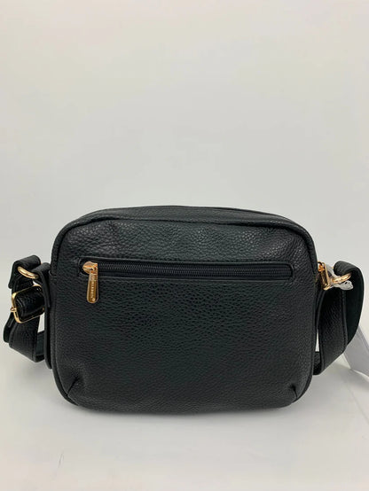 Soft Faux Leather crossbody handbag. Black or Grey