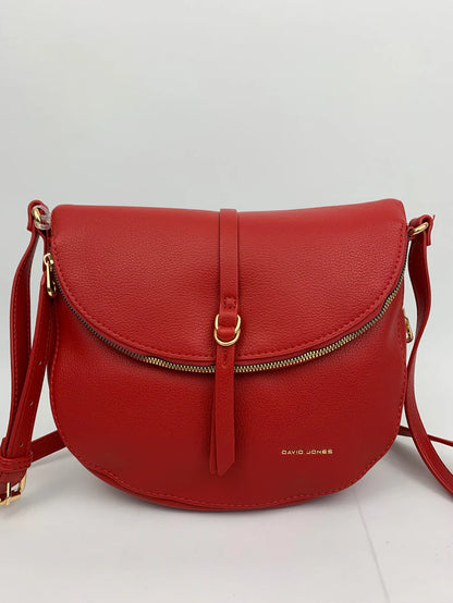 Crossbody Faux leather Saddle bag. Red Green Black