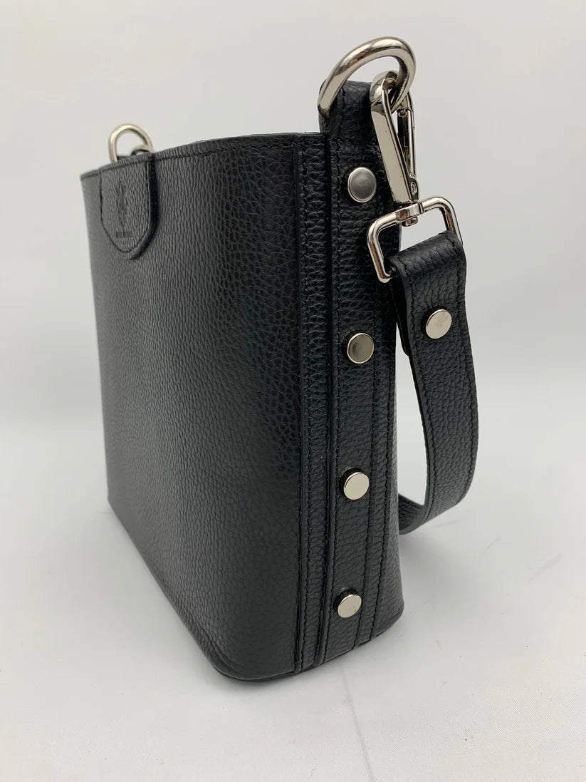 Italian Leather Crossbody bag with silver stud detail