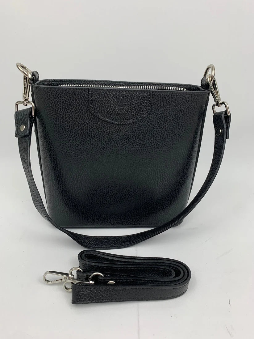 Italian Leather Crossbody bag with silver stud detail