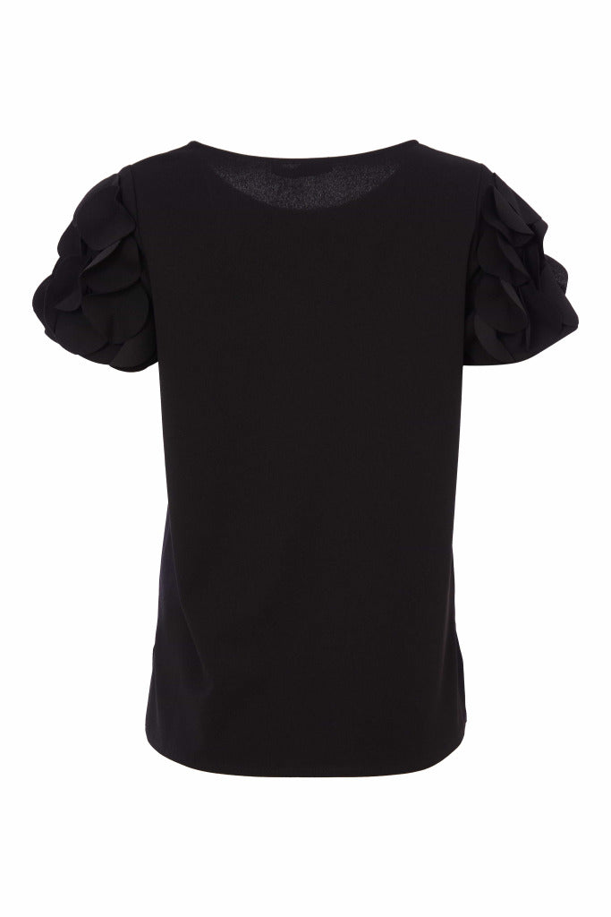 Kate Cooper Ruffle Sleeve top  Kc25128 Black