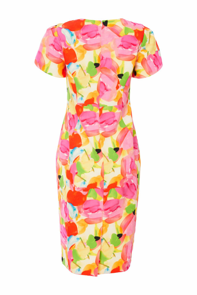 Kate Cooper Garden Party Shift dress with wrap over sleeve cs25163