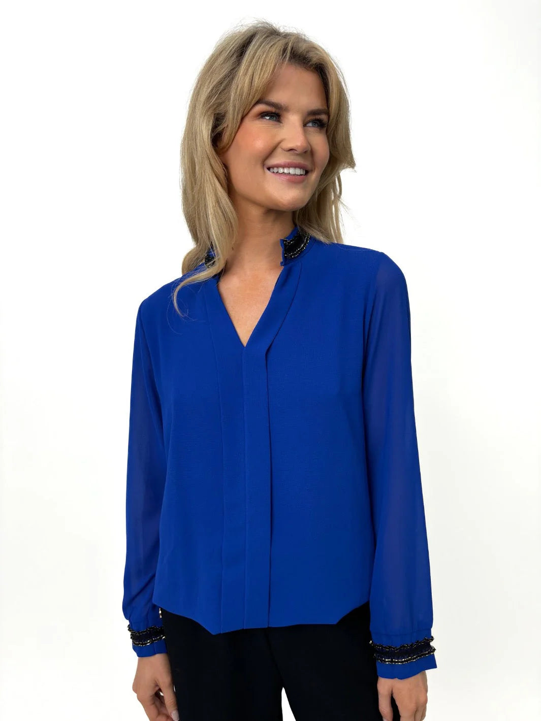 Kate And Pippa Kira Long Sleeve V Neck blouse. 6 colours