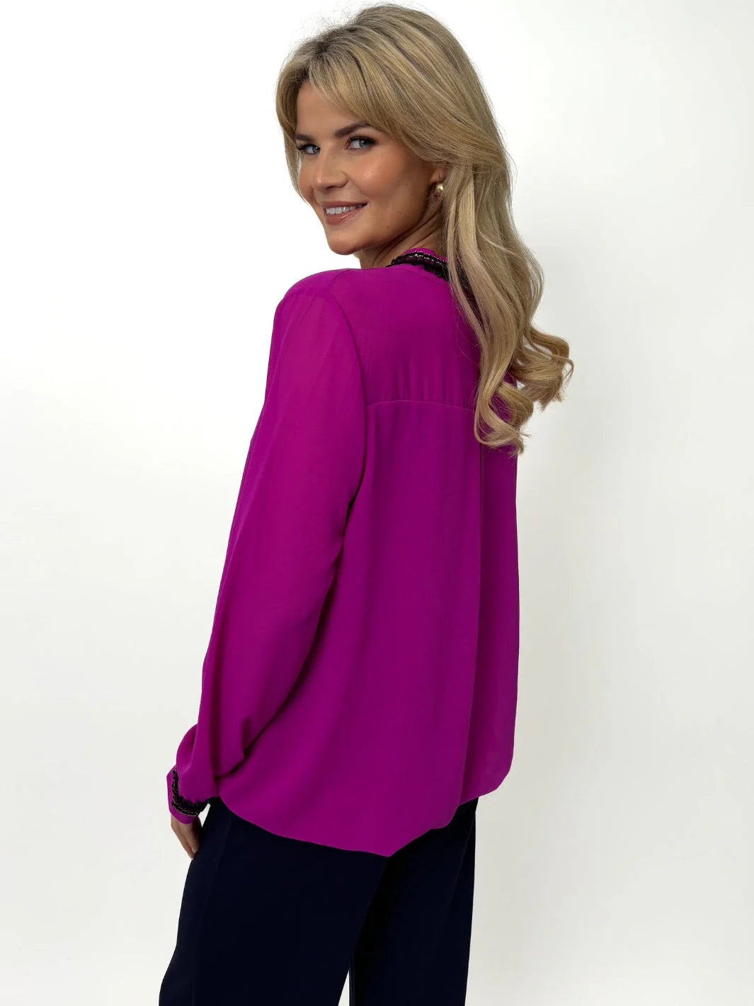 Kate And Pippa Kira Long Sleeve V Neck blouse. 6 colours